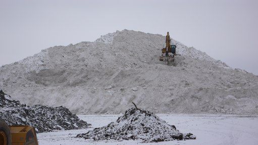 stockage de la neige l'hiver