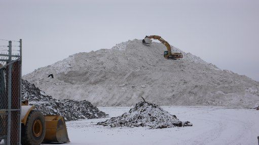 stockage de la neige l'hiver