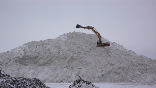 stockage de la neige l'hiver