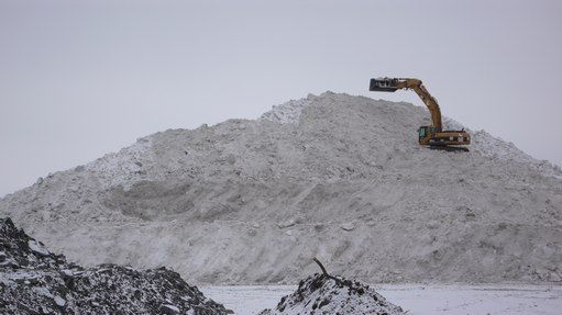 stockage de la neige l'hiver