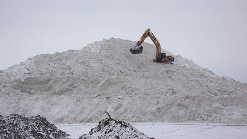 stockage de la neige l'hiver