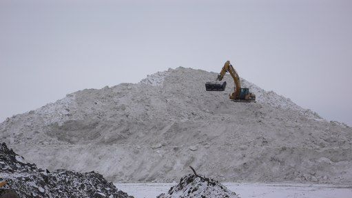 stockage de la neige l'hiver