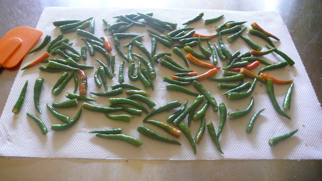 Piments mis à sécher